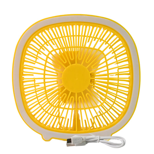 USB Portable Mini Desk Fan with Light – Personal Table Fan for Office, School & Home Use (1 PC)