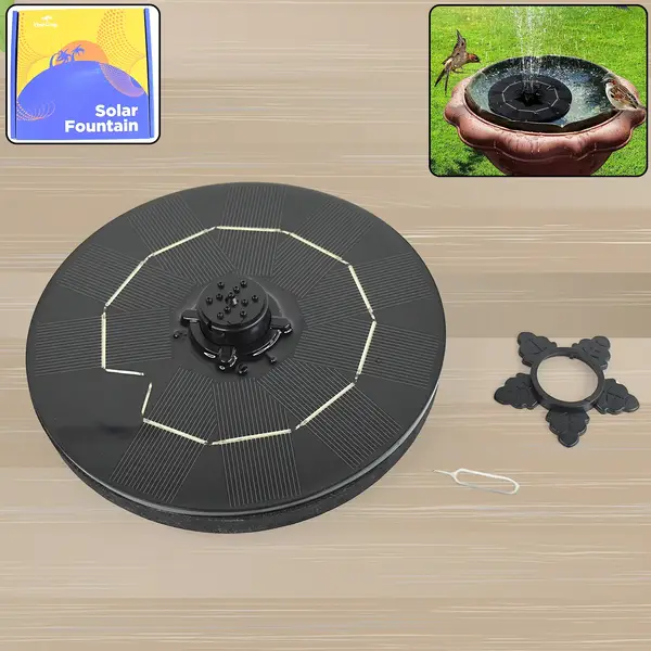 Fast Fountain by Pocket Hose - Solar-Powered - Instantly Adds a Water Feature Virtually Anywhere - 5 Spray Modes - No Installation or Batteries Required - Great for Bird Baths, Pools, Pond & More (1 Pc)