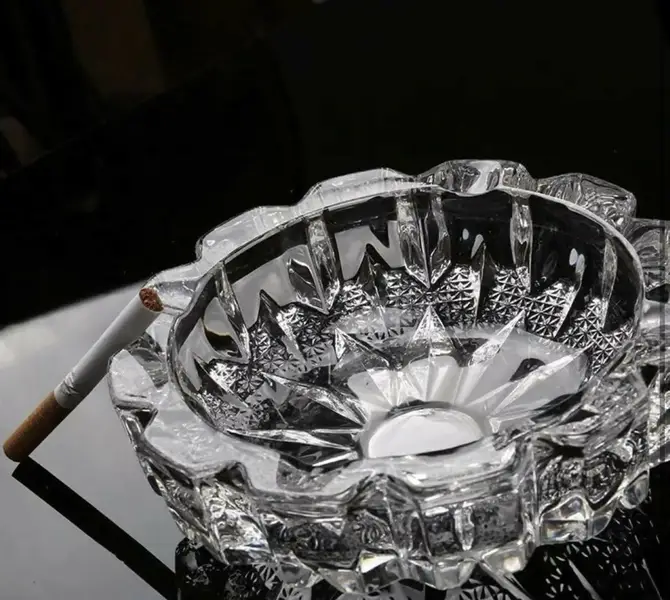 Vintage Cut Glass Crystal Ashtray