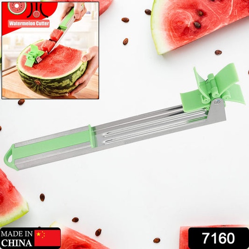 [7160_watermelon_slice_cutter] Stainless Steel Washable Watermelon Cutter – Windmill Slicer & Peeler