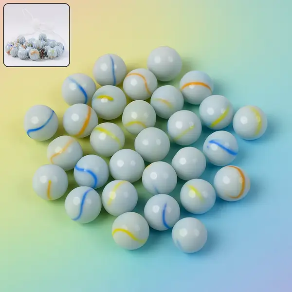 [18834_decor_glass_marbles_set] Classic Glass Marbles Pack of Approx 30 Pc