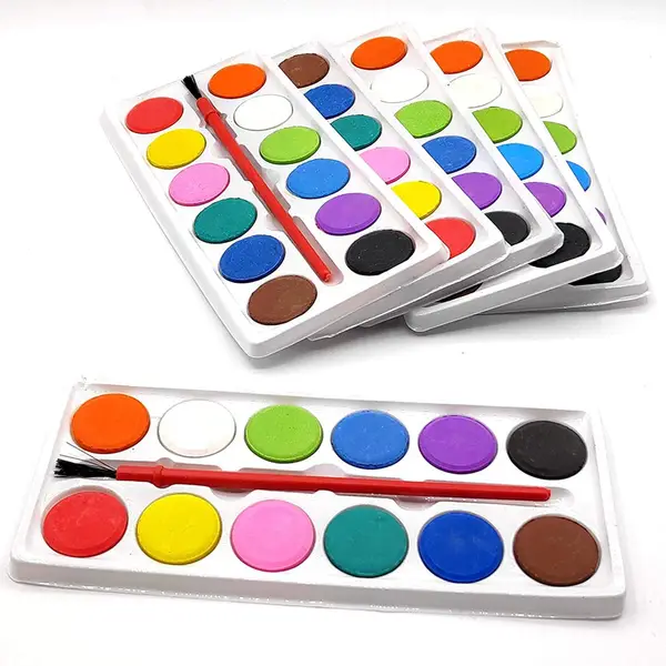 [1123_13pc_color_set] Painting Water Color Kit - 12 Shades and Paint Brush (13 Pcs)