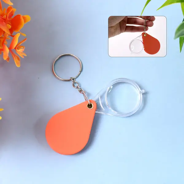 [18871_mini_magnifier_keychain_1pc] Folding Magnifier, Portable Mini Magnifier Keychain (1 Pc)