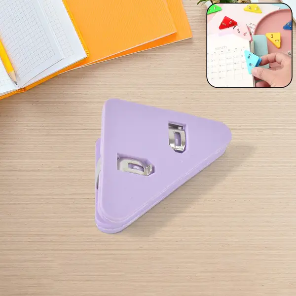 [8990_triangle_paper_clips_1pc] Triangle Paper Clips | Small Corner Clips for Paper, Document Clip (1 pc)
