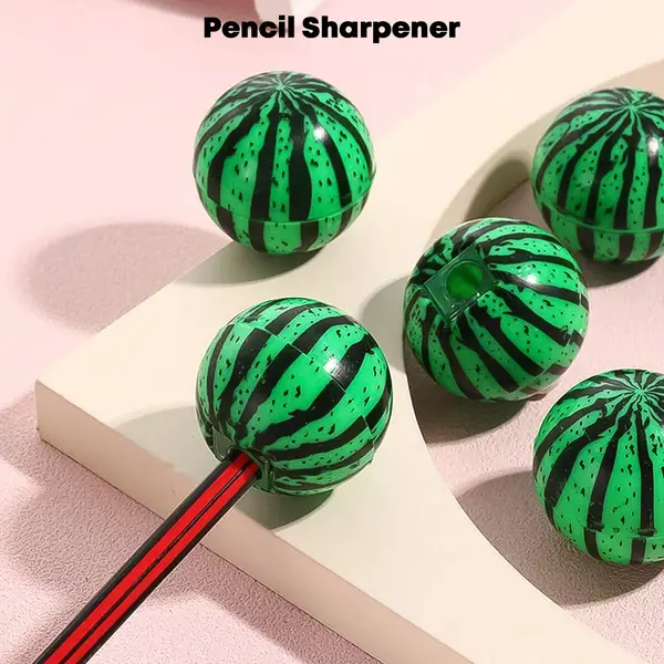 [18458_watermelon_pencil_sharpener_1pc] Watermelon Shaped Pencil Sharpener (1 Pc)