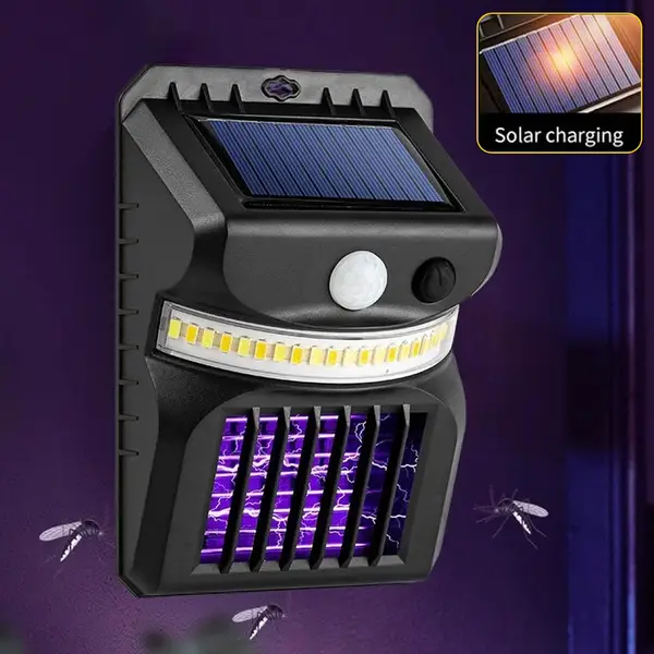 [13732_2in1_solar_mosquito_lamps] Bug Zapper Outdoor 2 in 1 Solar Mosquito Zapper Lamps (1 Pc)